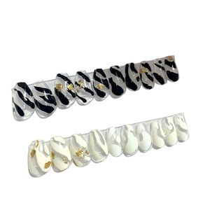 Set of 20 Luxury Handmade Press On Nails New Double Take